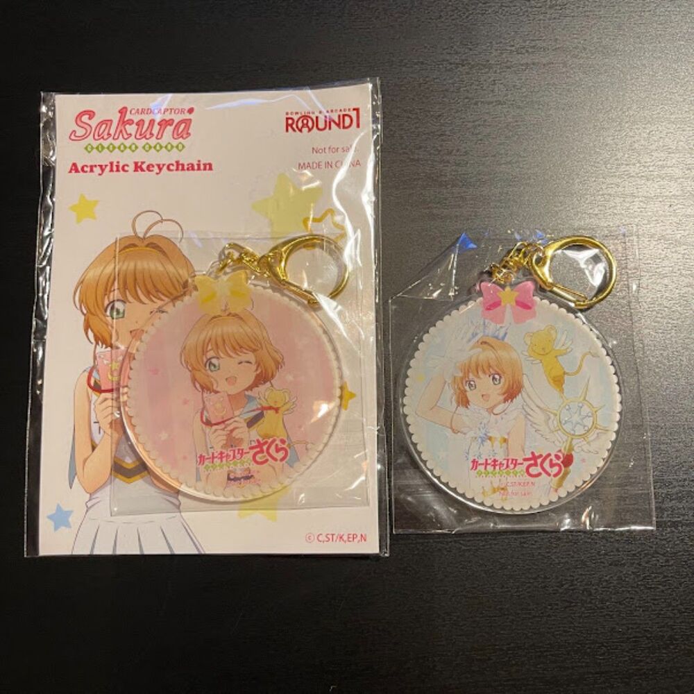 NEW x2 Cardcaptor Sakura Acrylic Keychain Round 1 Arcade Exclusive Promo Prize